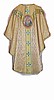 Marian Vestment Set in Gold Church Fabric, with replica Antique Emblem